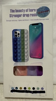 iPhone 12 Pro Max Phone Case Duo Set NEW Clear Magnetic Purple Pop-It Stressfree