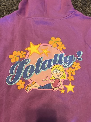 Disney Lizzy Mcguire Pink Zip Up Crop Hoodie Women’s Size Medium Hilary Duff NEW - Picture 2 of 8