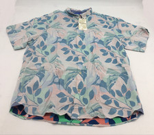 Tommy Bahama Mens Seersucker Nova Wave Beach Day Blooms Camp Shirt Pink Pool XL