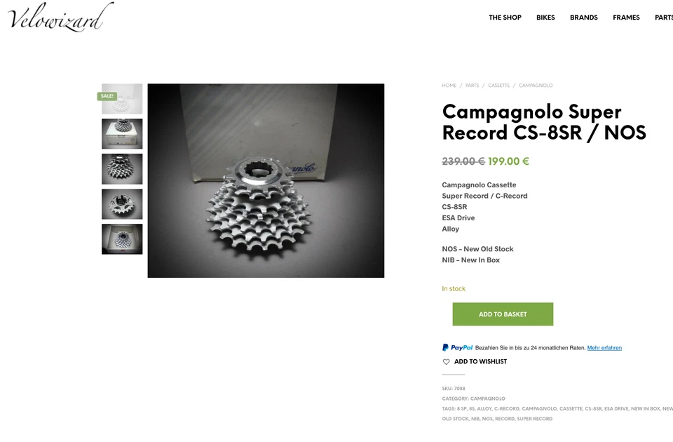 NOS Campagnolo Super Record Alloy CS-8SR Cassette / 8 Sp/ nib Shamal #VELOWIZARD - Bild 3 von 4