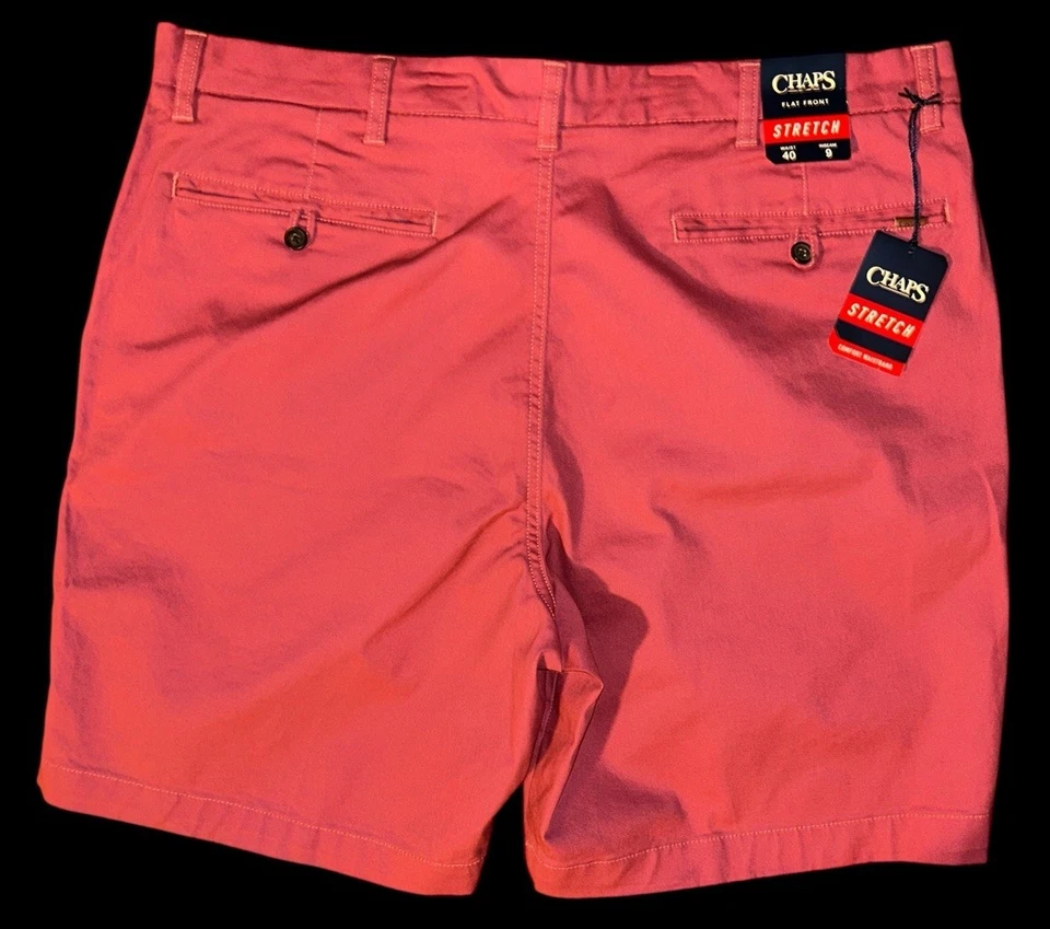 Pantalones cortos elásticos delanteros planos Chaps - Cintura 40 - Entrepierna 9 Foto 3 de 4