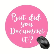 2D Funny Office Desk Accessory Round Mouse Pad,Non-Slip Rubber,Colleague Gift