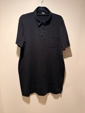ASOS Black Collared Short Sleeve Polo Style Dress Button Front Pocket US 18