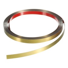 16.4ft x 0.39" Wall Trim Self Adhesive Stainless Steel Brushed Finish Golden
