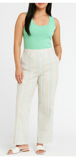 Brooks Brothers Straight Leg Twill Pant Womens 6 Multicolor Stripe Ankle Length