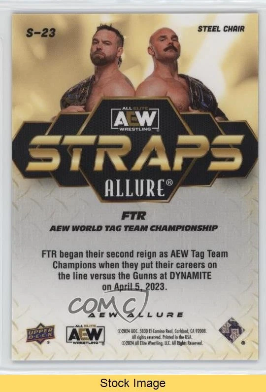 2024 Upper Deck Allure AEW Straps Steel Chair Dax Harwood Cash Wheeler READ - Image 2 of 3
