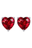 Latelita Amore Herz Granat Ohrstecker Rot 925 Sterling Silber