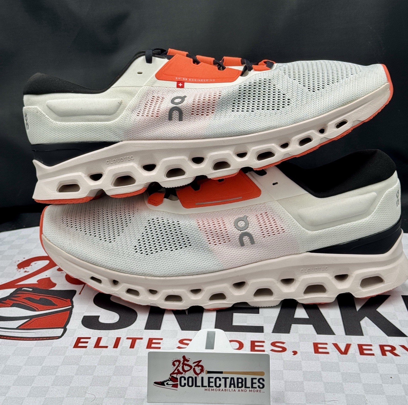 On Cloudstratus White Orange Black Running Shoes Men’s Size 14 3MD30111148