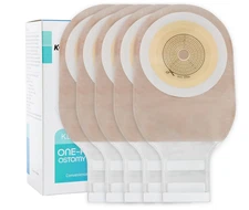 20PCS Ostomy Bags, 1-Piece Drainable Pouch w/ Hook & Loop, 15–60mm Cut to Fit