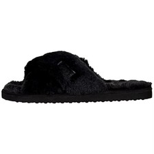 Tahari Lexi FT20181-01-001 Slippers Women's US 7 Black Faux Fur Slide GAL1621