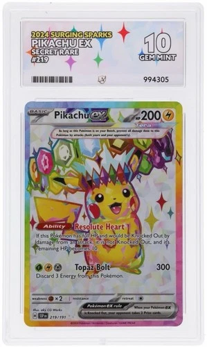 Pokémon Pikachu TCG Surging Sparks EX Card 219/191 ACE 10