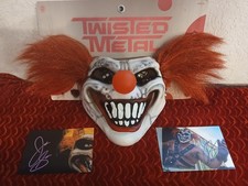MASCARILLA DE PAYASO MALVADO DIENTE DULCE METAL RETORCIDO DE LUJO COLECCIONABLE + FOTOS HALLOWEEN