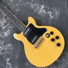 standard Double cut LP electric guitar yellow p90 pickups bone nut free shipping