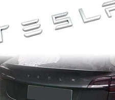 3D Raised Letters Sticker Tailgate Insert Emblems Compatible -Chrome Silver