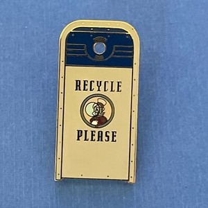 LE OLD Disneyland pin Cast Tomorrowland Trash Can Jiminy Cricket Recycle Please