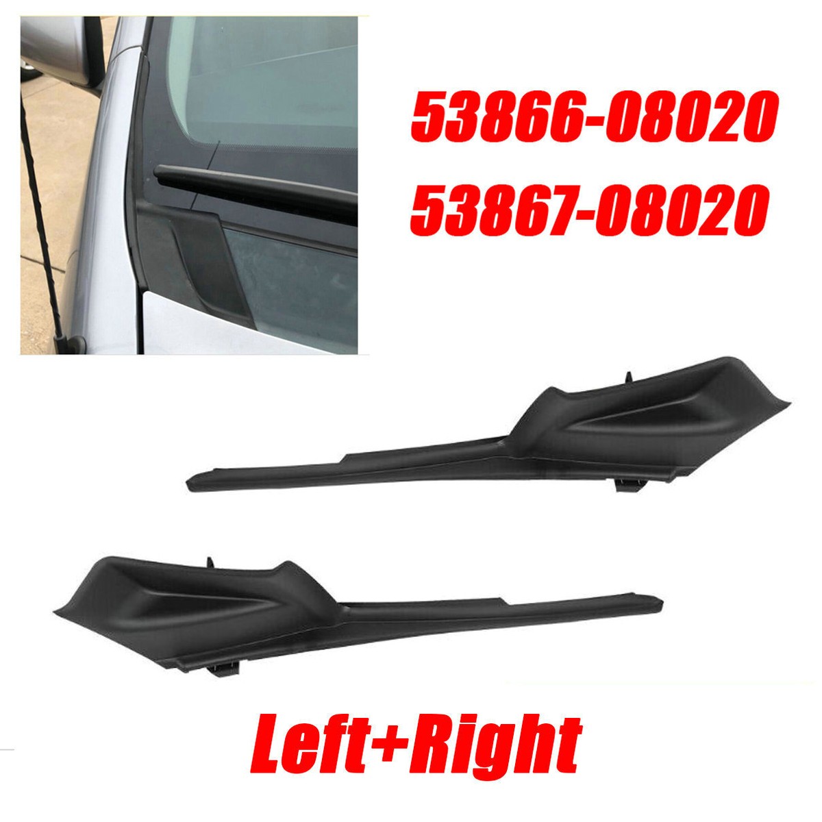 For 2011-20 Toyota Sienna Front Windshield Wiper Side Cowl Extension Cover Trim For 2011-20 Toyota Sienna Front Windshield Wiper Side Cowl Extension Cover Trim