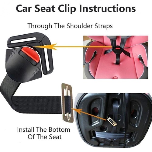 Toddler Stroller Seat 5 Point Adjustable Strap Safe Harness Locking Buckle Clamp - Picture 6 of 7