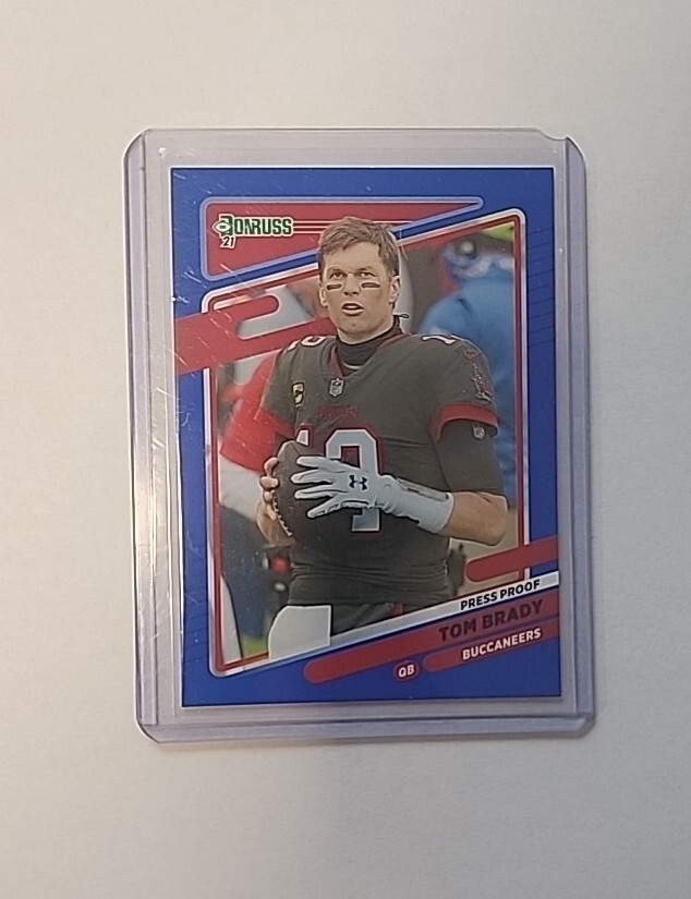 Tom Brady 2021 Donruss Press Proof Blue Variation A33 #1 Tampa Bay Buccaneers