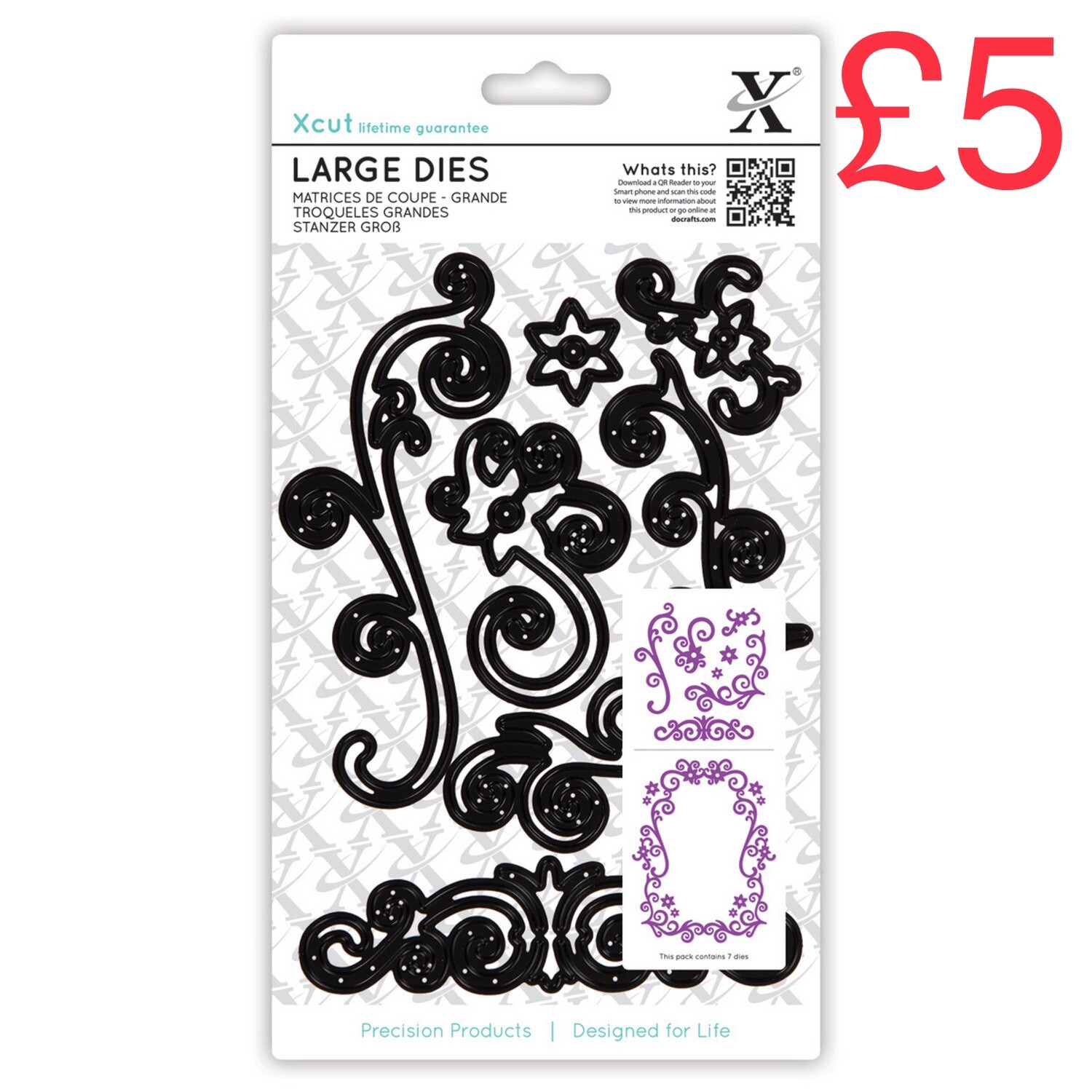 Xcut Large Dies Floral Flourishes 7pcs