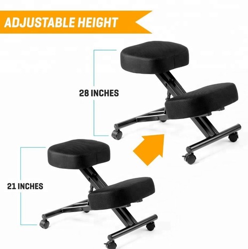 Kneeling Chair Orthopaedic Stool Ergonomic Posture Office Frame Seat Black - Picture 4 of 4