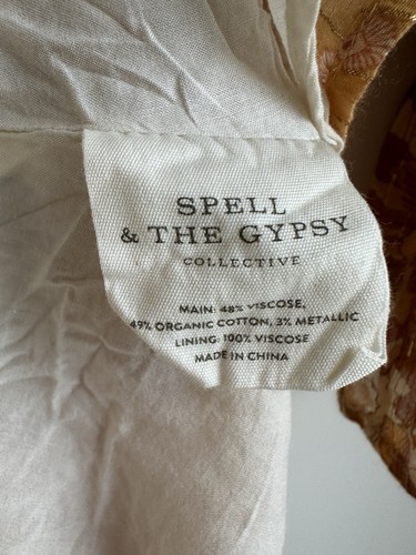 Spell & The Gypsy Collective Coco Lei Flutter Metallic Mini Play Dress Large - Picture 5 of 7