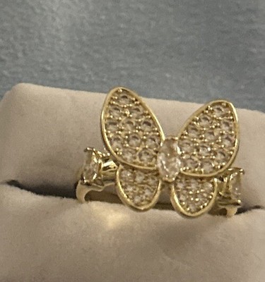 RIVKA FRIEDMAN Cubic Zirconia Encrusted Butterfly Ring.