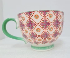 Pier 1 Imports 16oz Mug Layla Tile Coffee Tea Coffee Cart Collection Purple Cup