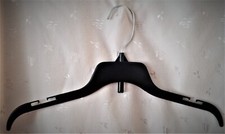 12 Blk Plastic Hangers Lightweight Clothing, Notched, Indented, Swivel Hook-15"W