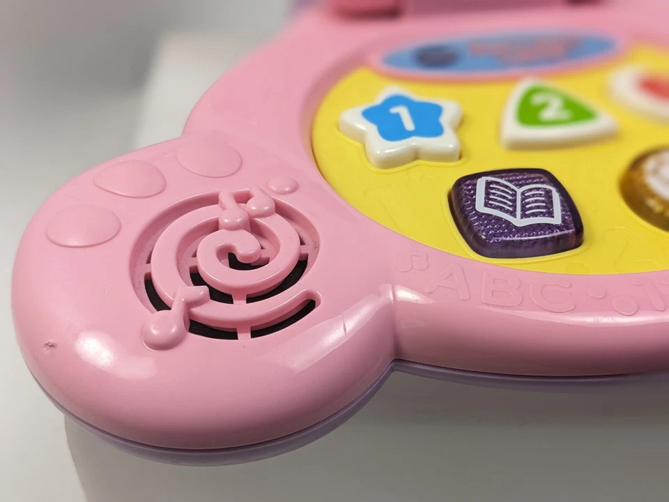 Vtech Bear's Baby Laptop Pink Interactive Learning Toy Shapes Numbers TESTED - Image 4 of 4