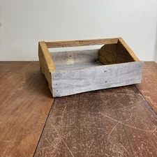 Rustic Primitive Repurposed Barn Wood Storage Display harvest Basket