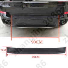 Car Rear Bumper Guard Protector Trim Cover Sill Plate Trunk Rubber Pad Kit Black