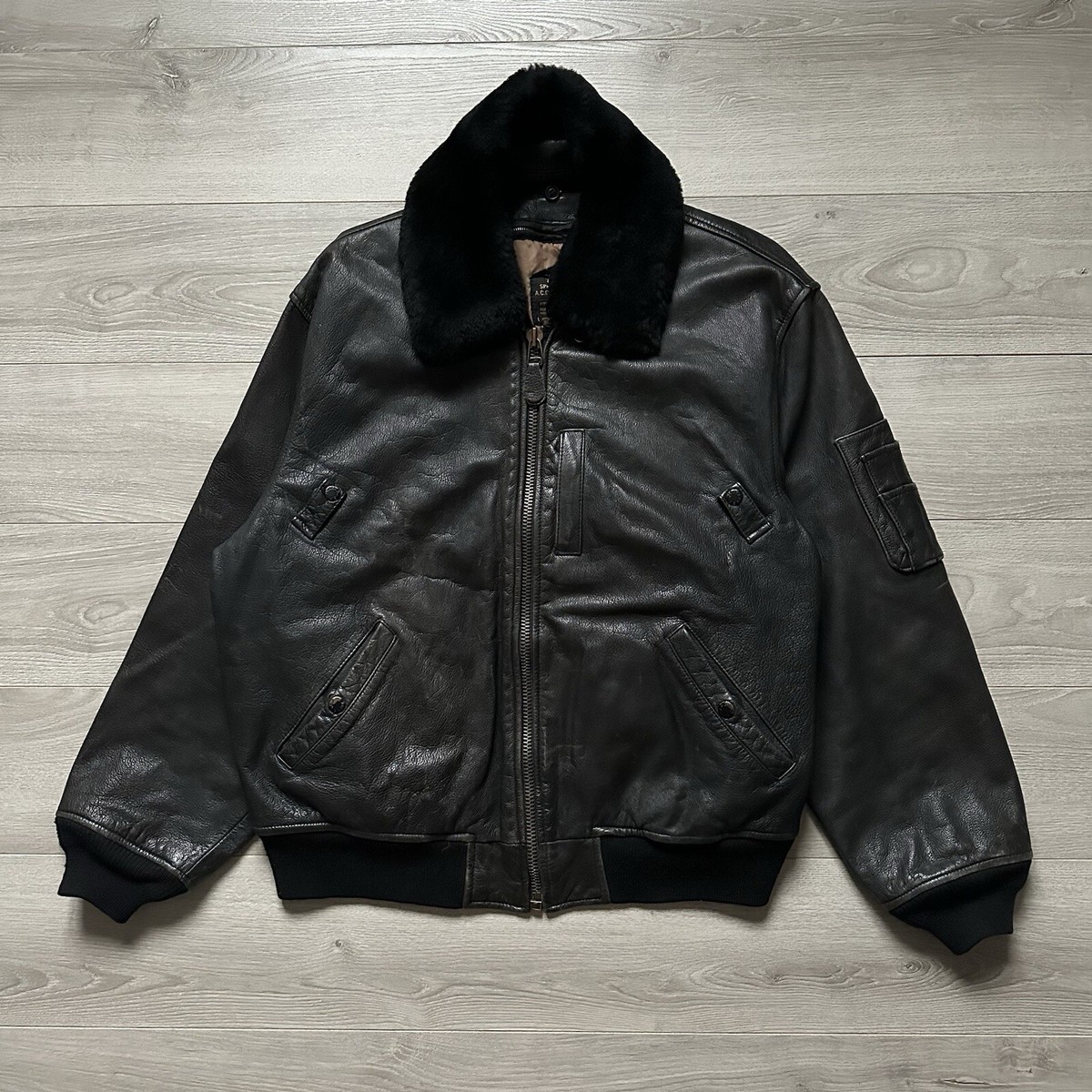 ジャケット・アウター VINTAGE AVIREX B-15 LEATHER Avirex Vintage Leather Jacket Type B-15 2in1 Size:XL Very