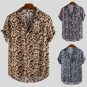 short sleeve leopard print dress
