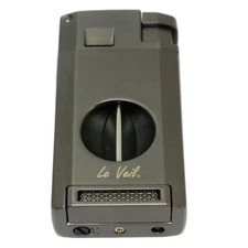 3-1 Cigar 2 Jets Lighter, V Cutter, Punch, Gun Metal Color - New In Box -625001