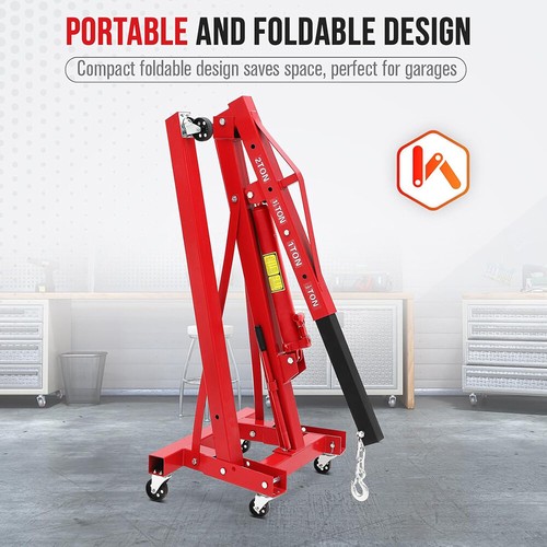 2Ton Mobile Hydraulic Folding Engine Crane Stand Jack Workshop Hoist Lift Lifter - Picture 8 of 21