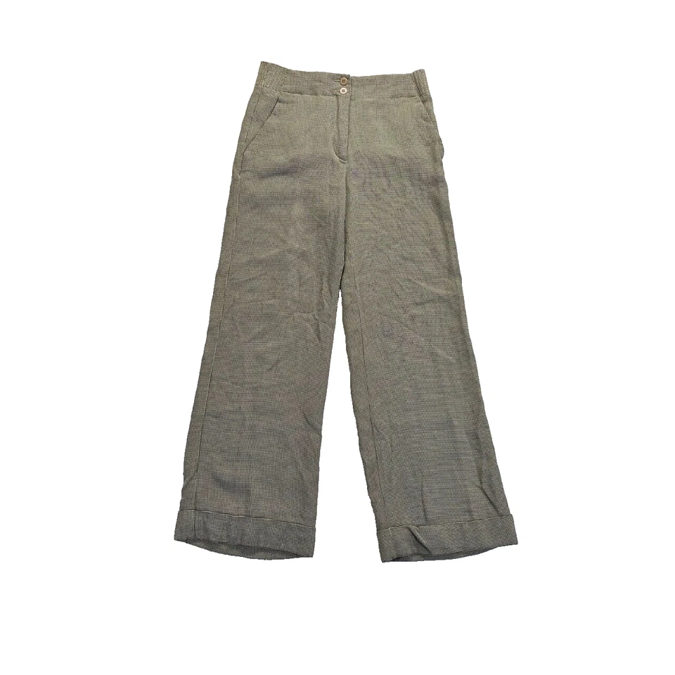 Vtg ITALY Armani Wide Leg Dress Pants Houndstooth Womens Size 4 Work Career EUC