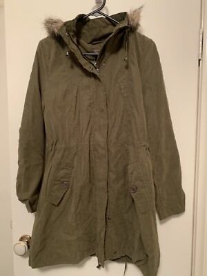 Women s Winter Jacket Hooded Fur Detachable Size 10 KATIES Ladies Coat RPP $50