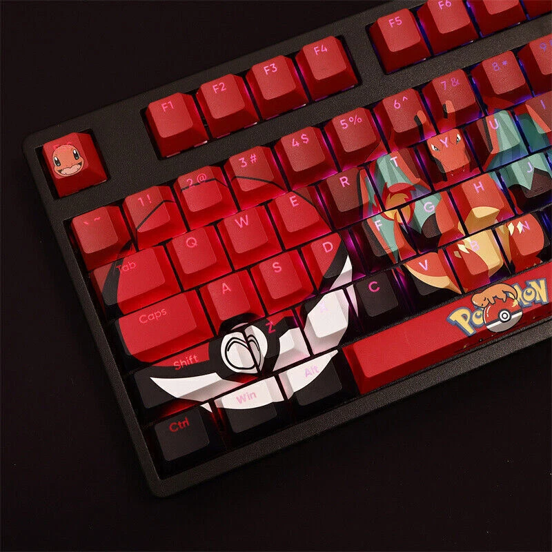 108 Keys Charmander Transparent PBT Mechanical Keyboard Keycaps Cherry MX High - Image 4 of 4