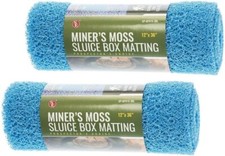 2 PACK BLUE MINER'S MOSS 12X36x10mm Sluice Box Matting, Gold Panning