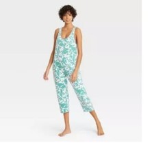 Colsie Women's Size XS Fleece Lounge Playsuit Aqua White Tie Dye