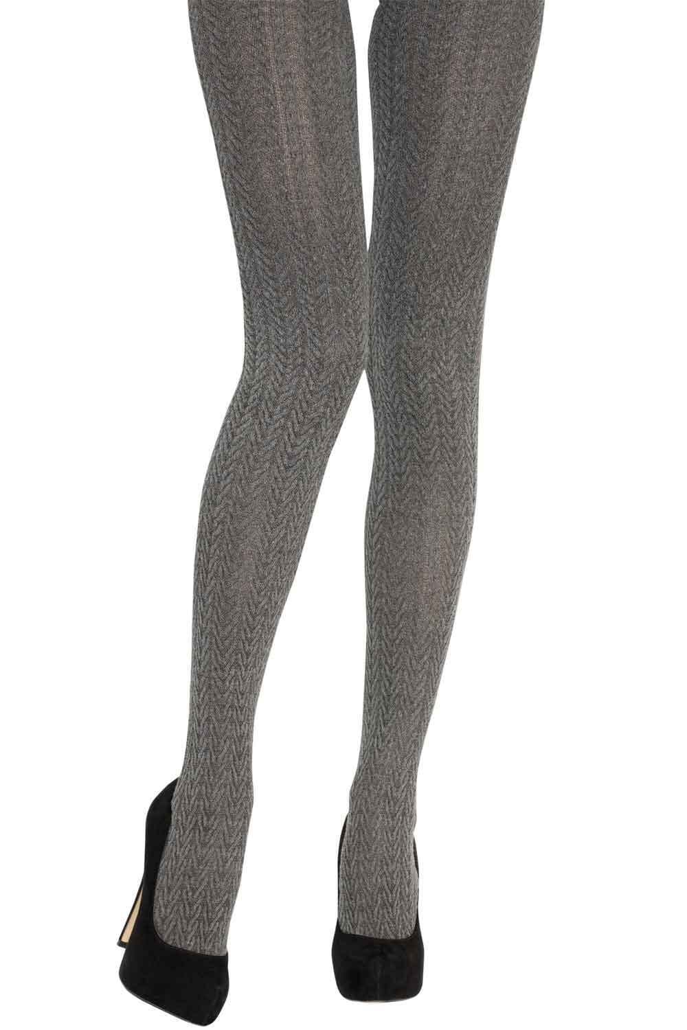 Charnos Ladies Chunky Knit Cable Knit Size M-L, Black Tights
