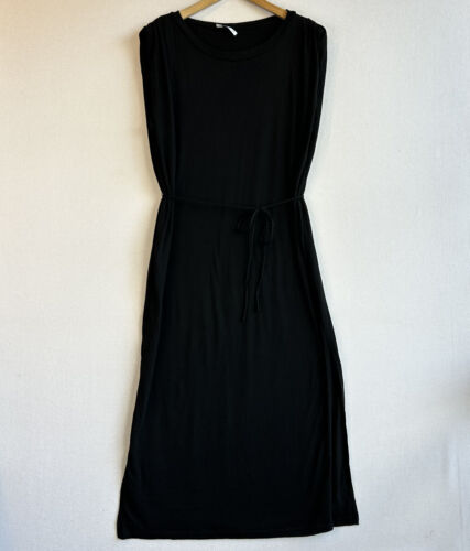 DISSH Size 8 Black Cotton Blend Sleeveless Oversize Midi Sheath Dress Casual - Picture 1 of 13