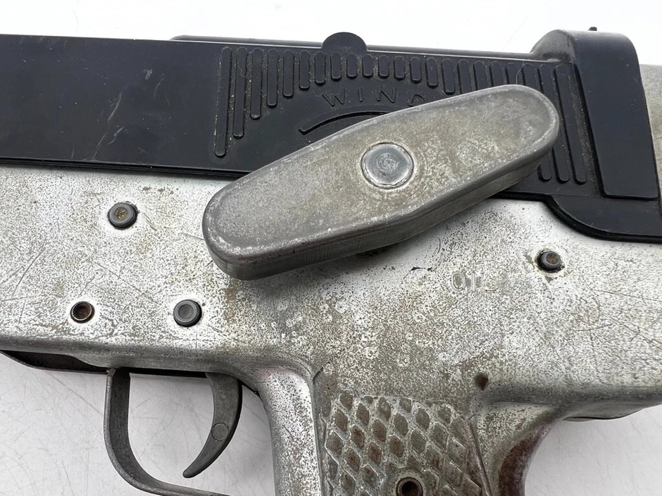 Pistola de eructo Mattel 1956 de colección pistola de tapa automática de metal piezas de juguete o reparación EE. UU. Foto 3 de 4