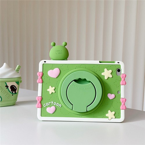 For iPad Pro Air 5 6 Mini 7 8 9 10th Gen Cute Kids Rubber Case Cover With Strap - Picture 13 of 17