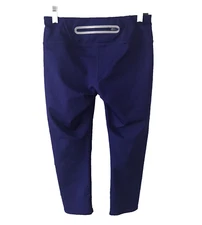 ATHLETA Womens Leggings Cropped Royal Blue Back Zipper Pocket Yoga Sz S Active
