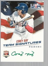 2015 USA Baseball Collegiate National Team Signatures Green Ink #4 Corey Ray 2/5