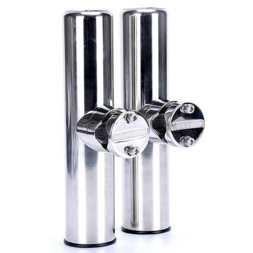 4 Pack Fishing Rod Holder Adjustable Stainless Steel Rail Mount Rails 7/8" to 1" - Picture 8 of 11