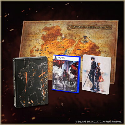 Final Fantasy 16 XVI Deluxe Edition PlayStation 5 PS5 Steelbook Cloth Map Japan