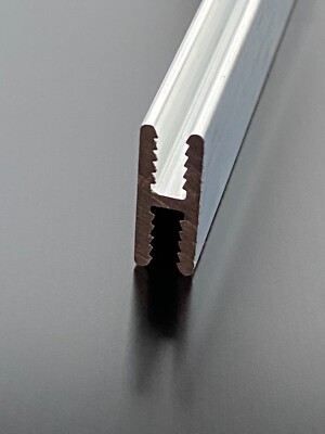 H-Profil 4mm Alu Aluminium SILBER ELOXAL für Alucobond Dibond Glas (AlMgSi0,5)