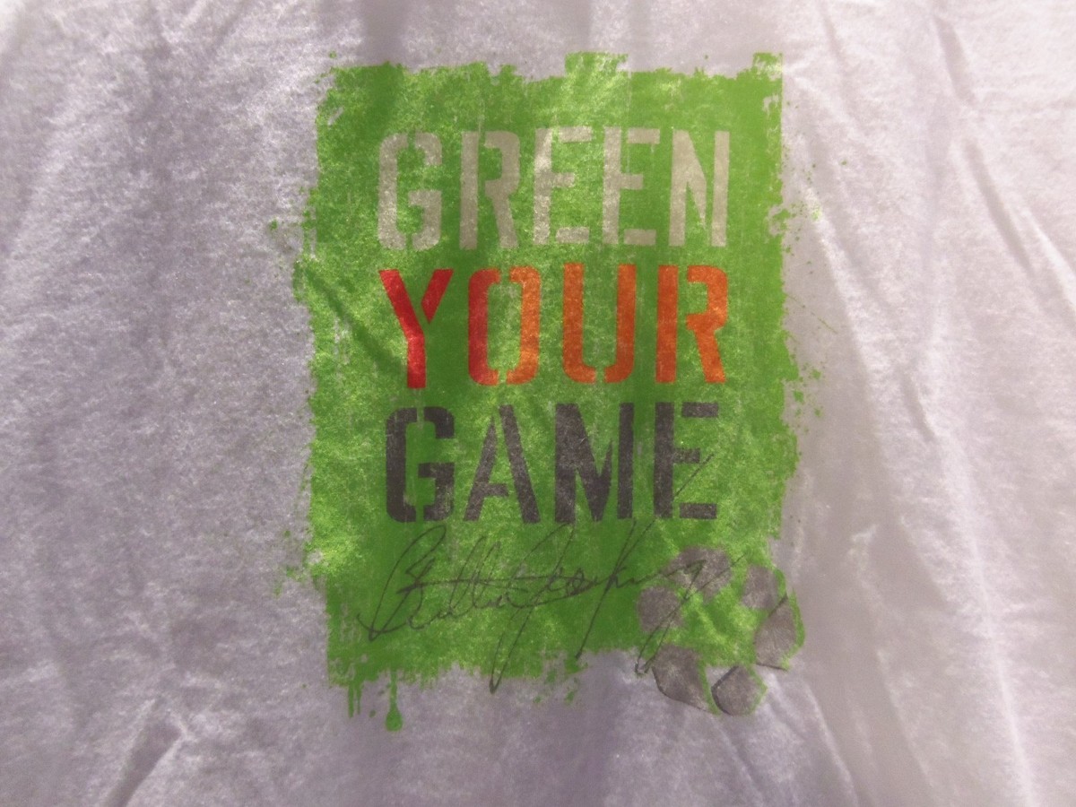 U.S. OPEN TENNIS BILLIE JEAN KING (GREEN YOUR GAME) T-SHIRT(SMALL